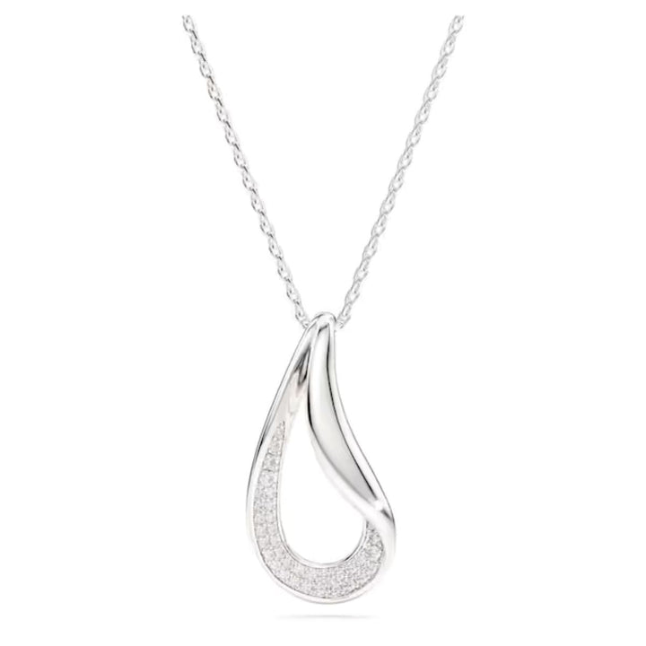 Niche Jewellery Swarovski Classica sterling silver pendant featuring a fluid calla lily design with zirconia stones.