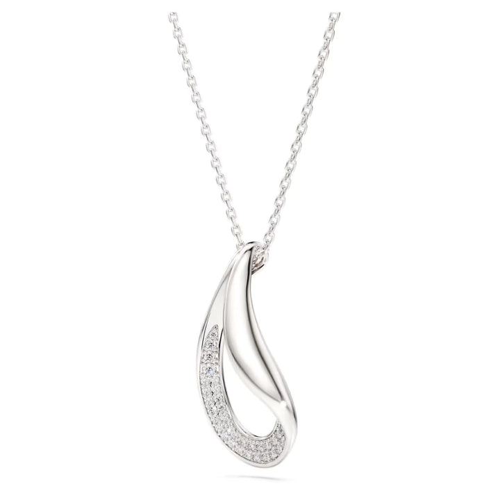 Niche Jewellery Swarovski Classica sterling silver pendant with a round cut zirconia stone in a calla lily design.