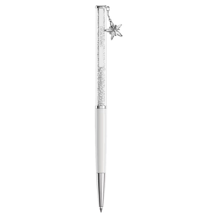 Niche Jewellery Swarovski Crystalline ballpoint pen in white with sparkling crystals and a dangling star charm