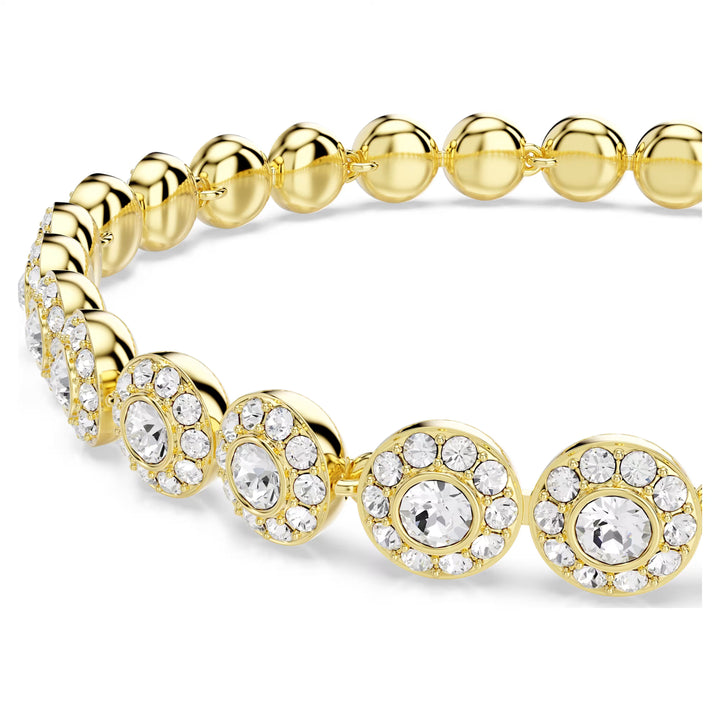 Niche Jewellery Swarovski Una Angelic bracelet featuring round-cut clear crystals in gold-tone pavé settings.