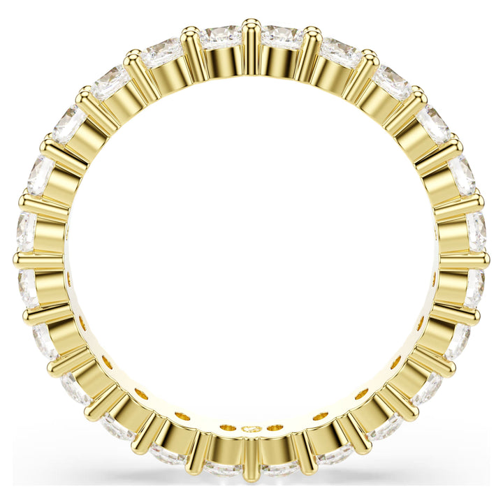 Niche Jewellery Swarovski Matrix Vittore band ring featuring round-cut white crystals on a gold-tone plated band.