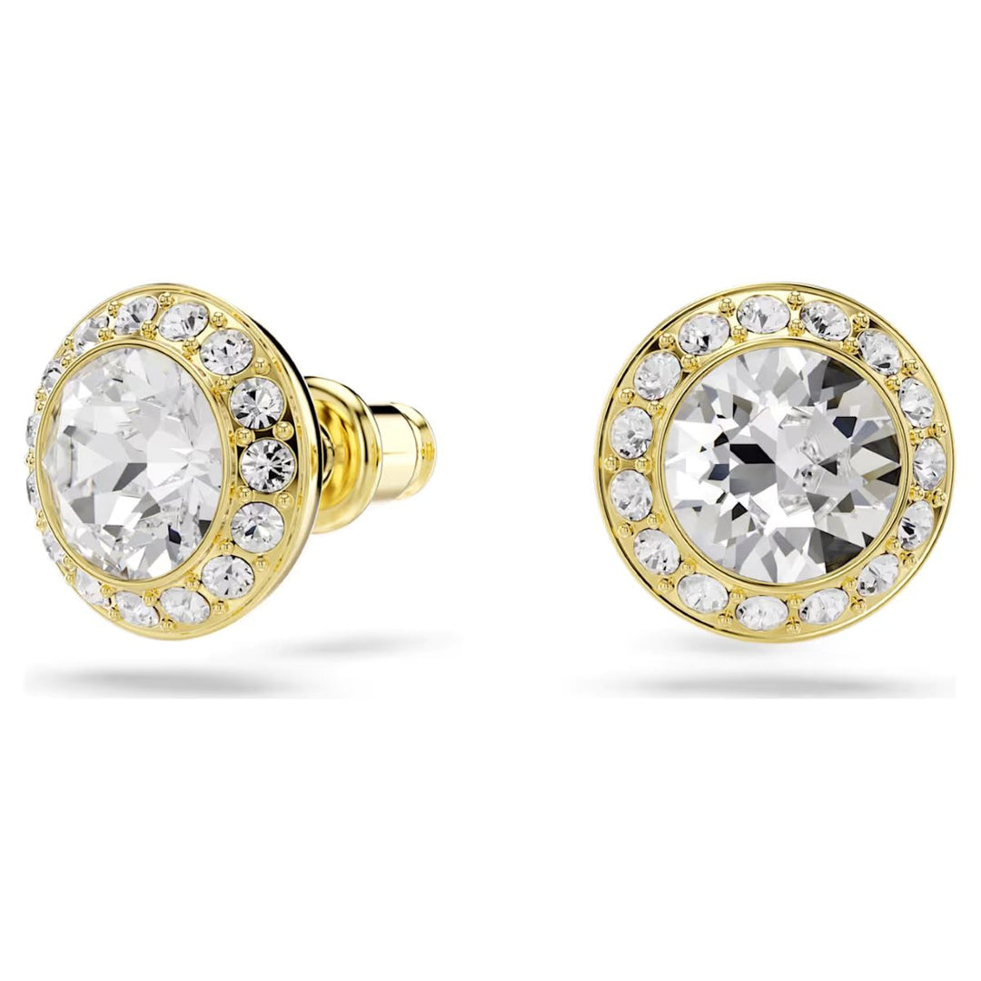 Niche Jewellery Swarovski Una Angelic stud earrings in gold tone plating with sparkling white crystals