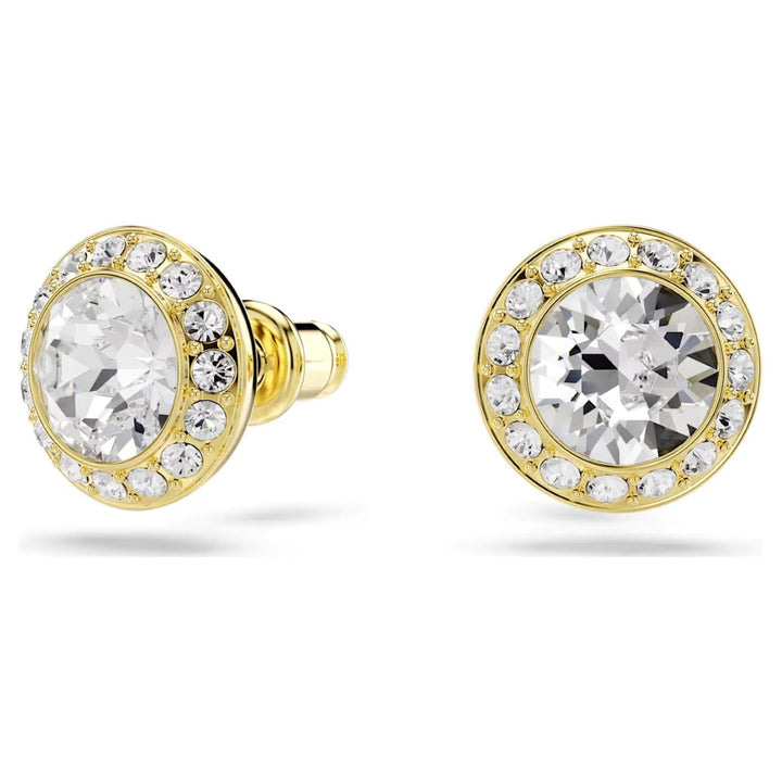 Niche Jewellery Swarovski Una Angelic stud earrings in gold tone plating with sparkling white crystals