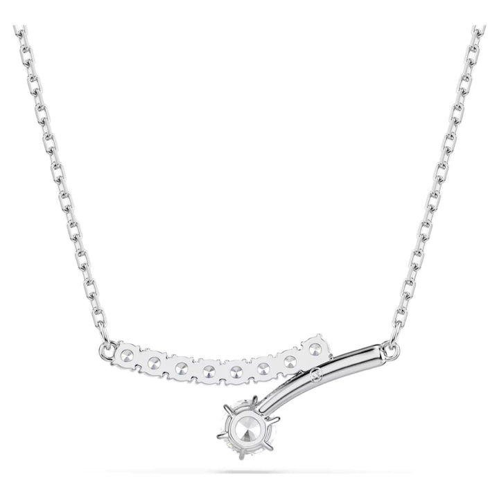 Niche Jewellery Swarovski Matrix necklace featuring a round-cut white crystal on a rhodium-plated chain.