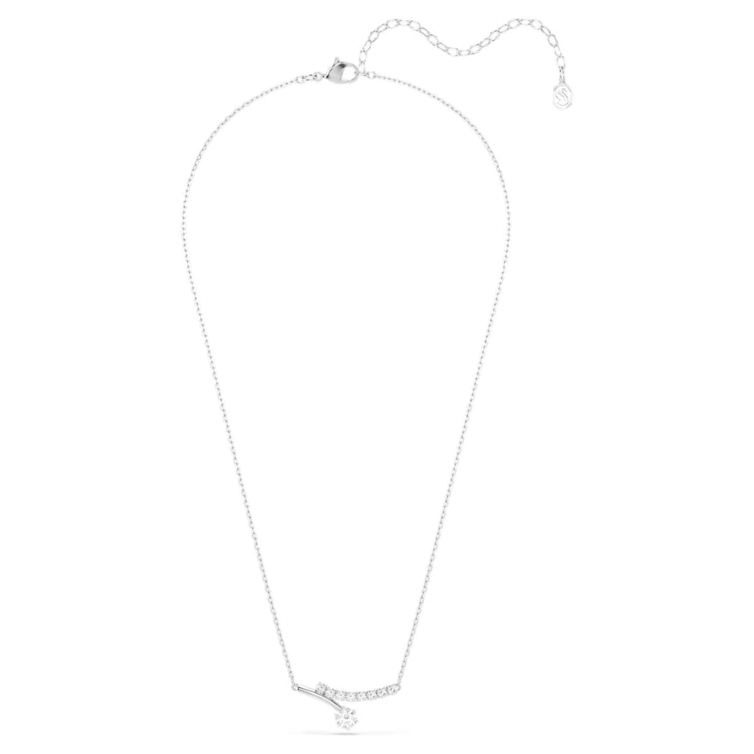 Niche Jewellery Swarovski Matrix necklace featuring round-cut white crystals on a rhodium-plated chain.