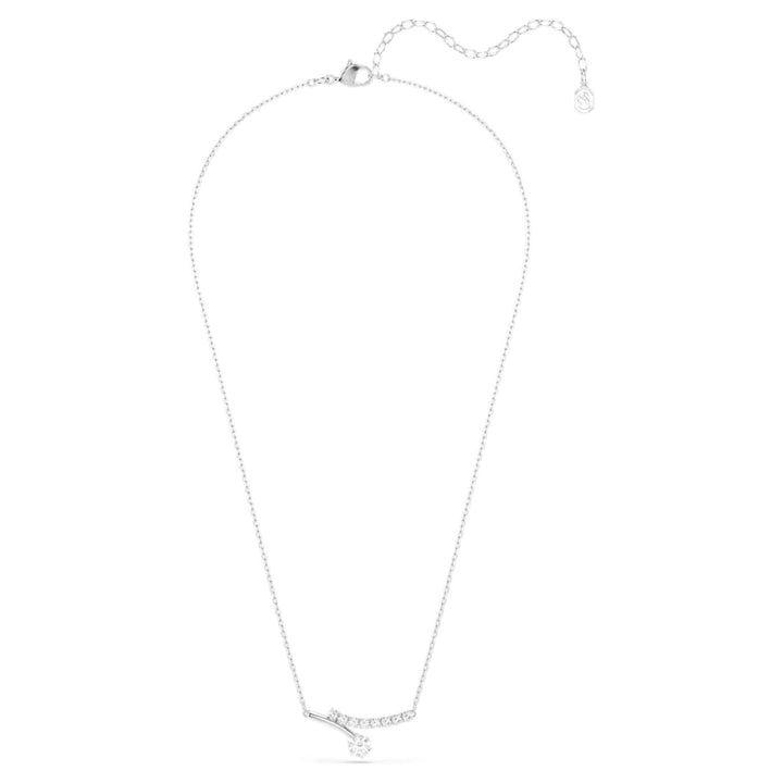 Niche Jewellery Swarovski Matrix necklace featuring round-cut white crystals on a rhodium-plated chain.