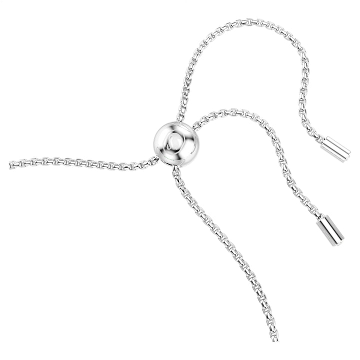 Niche Jewellery Swarovski Matrix slider bracelet featuring a rhodium-plated chain with an adjustable round clasp.