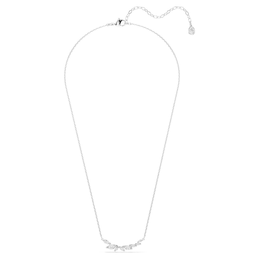 Niche Jewellery Swarovski Mesmera necklace featuring marquise-cut clear crystals on a rhodium-plated chain.