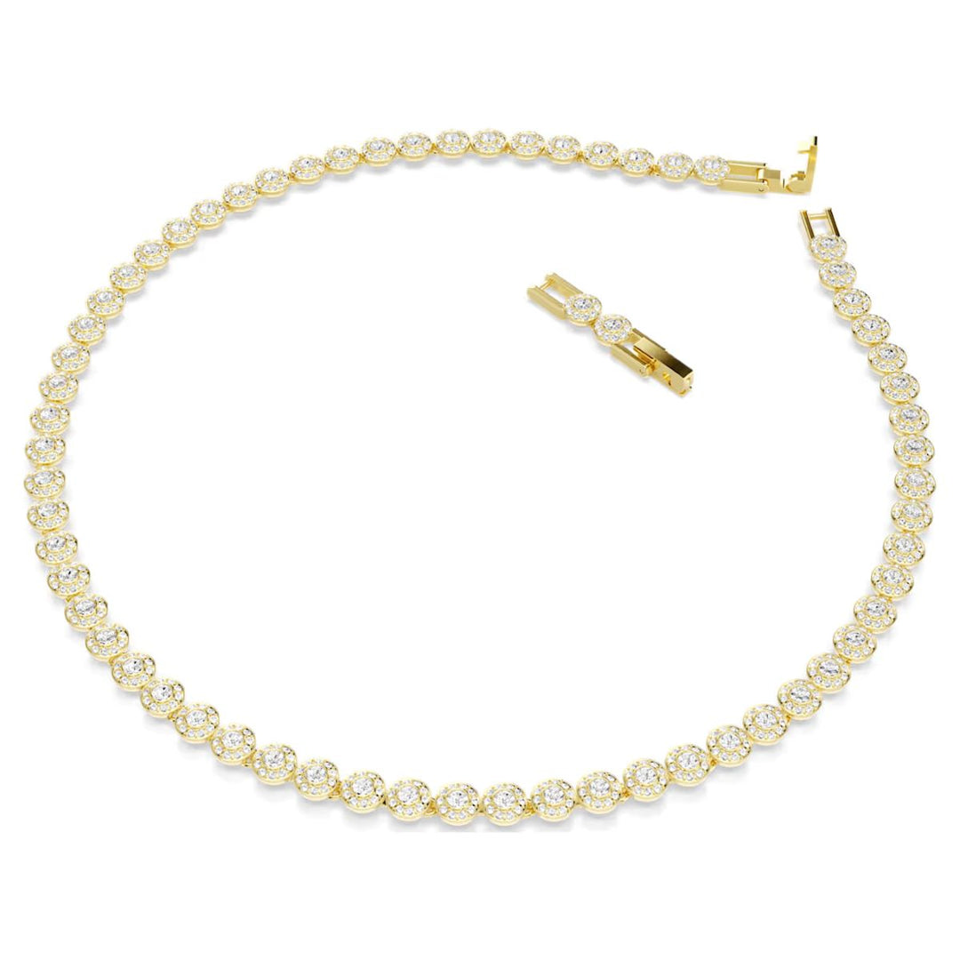 Niche Jewellery Swarovski Una Angelic necklace with round-cut crystals and clear pavé in gold tone plating