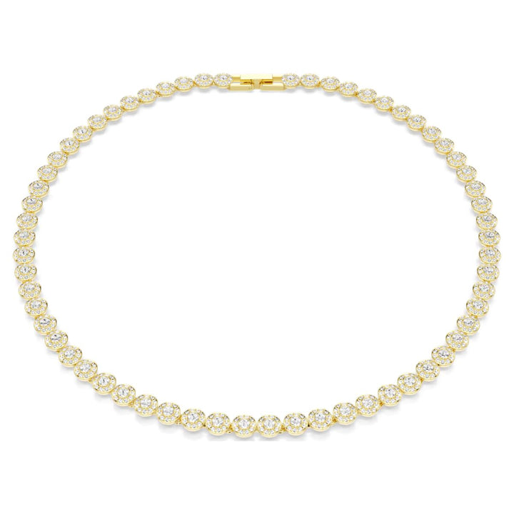 Niche Jewellery Swarovski Una Angelic necklace with round-cut crystals and clear pavé in gold-tone plating.