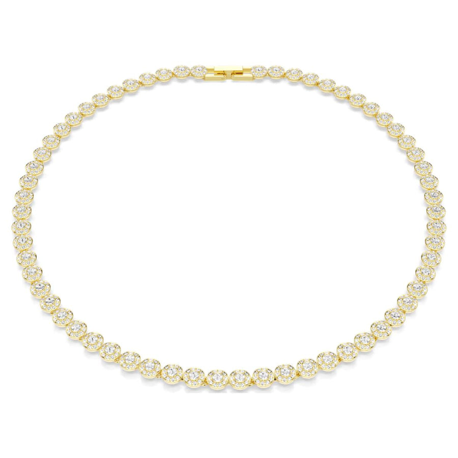 Niche Jewellery Swarovski Una Angelic necklace with round-cut crystals and clear pavé in gold-tone plating.
