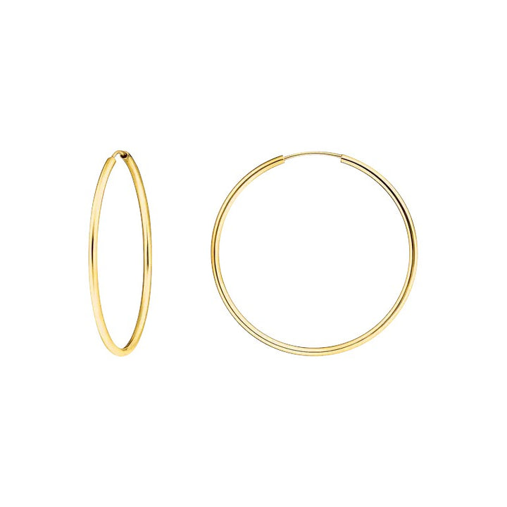 Niche Jewellery Thomas Sabo medium hoop earrings in yellow gold plated sterling silver. 4cm diameter.