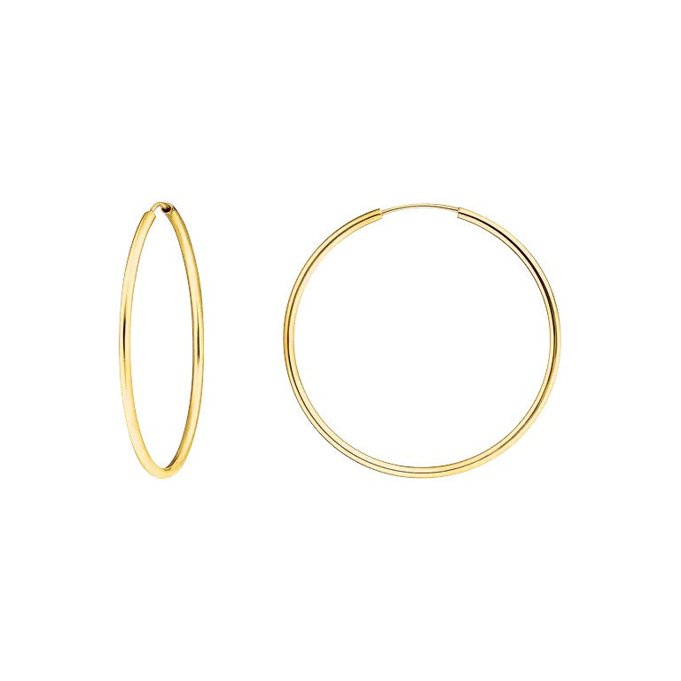 Niche Jewellery Thomas Sabo medium hoop earrings in yellow gold plated sterling silver. 4cm diameter.