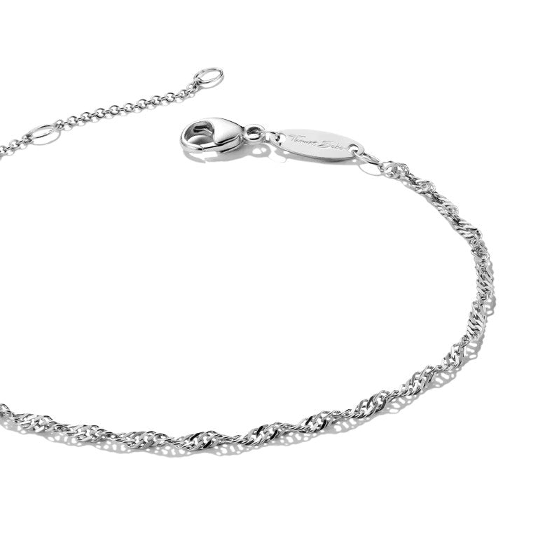Niche Jewellery Thomas Sabo Singapore design sterling silver charm bracelet with twisted links and lobster clasp.
