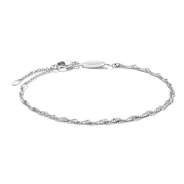 Niche Jewellery Thomas Sabo Singapore design sterling silver charm bracelet with twisted links and adjustable clasp.