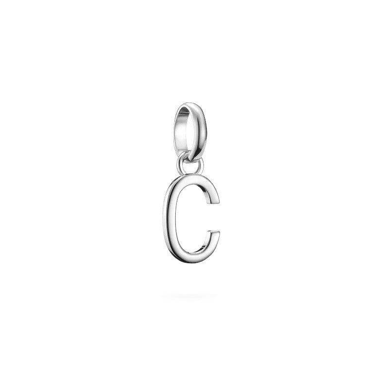 Niche Jewellery Thomas Sabo sterling silver letter C charm pendant with a minimalist design and fine eyelet.