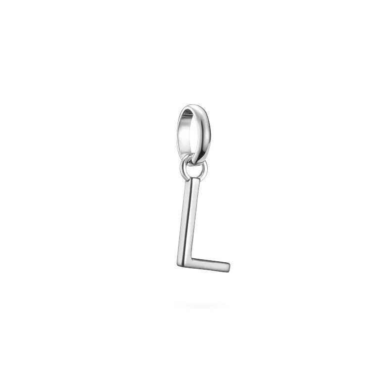 Thomas Sabo Connect Charm Pendant - Silver Letter L. Minimalist sterling silver charm with fine eyelet for bracelets and necklaces.