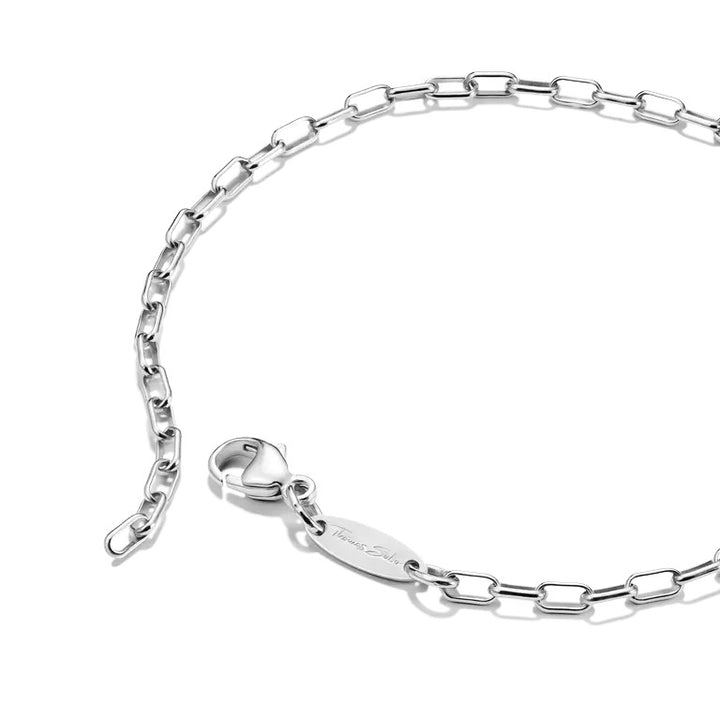 Niche Jewellery Thomas Sabo silver paperclip charm bracelet with oval links and lobster clasp.