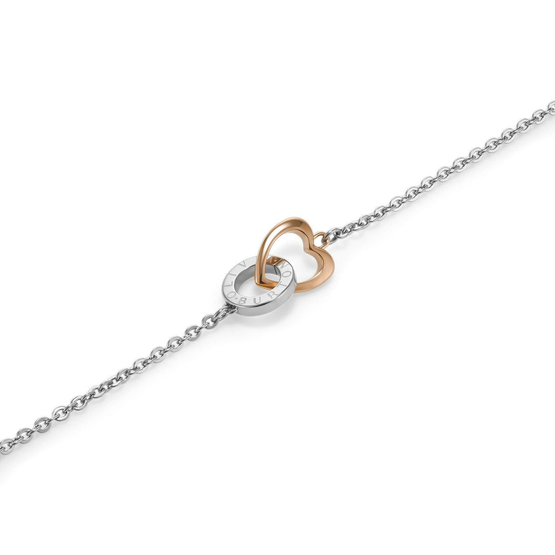 Niche Jewellery Olivia Burton Kindred two-tone silver and rose gold plated interlinking heart bracelet