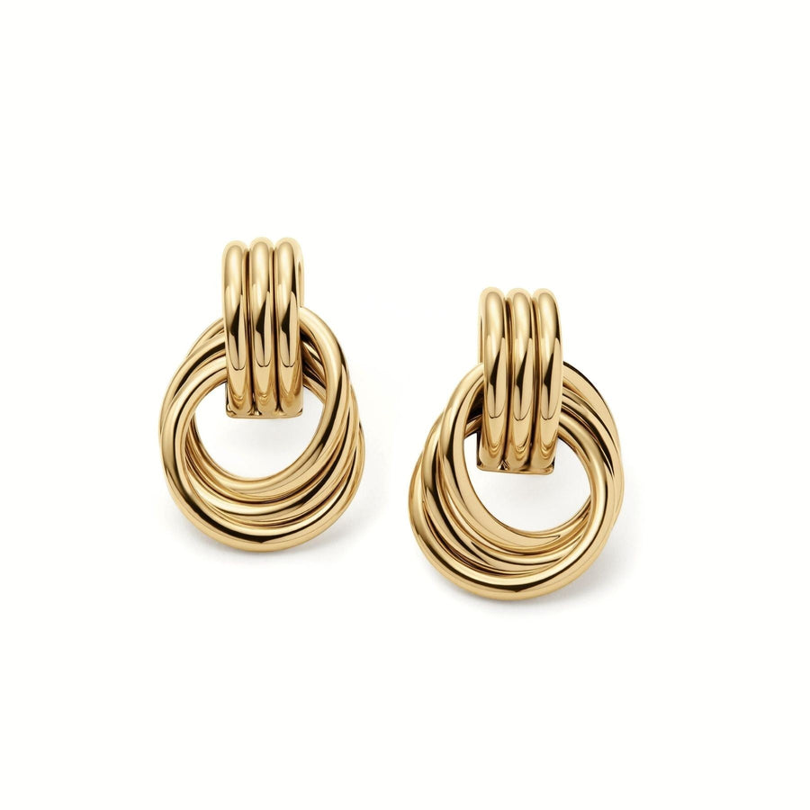 D.Louise Knot statement Gold Stud Earrings
