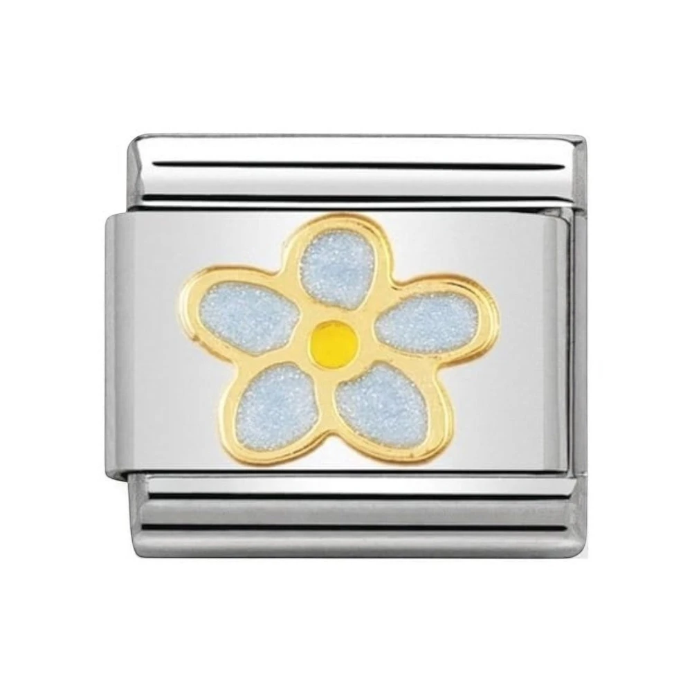 Nomination Classic Gold and Light Blue Enamel Forget-Me-Not Charm 030214/44