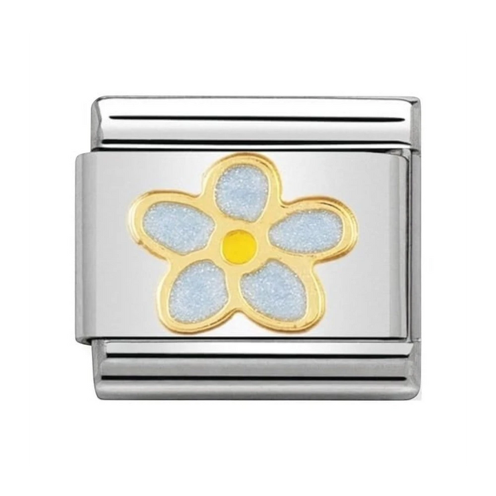 Nomination Classic Gold and Light Blue Enamel Forget-Me-Not Charm 030214/44