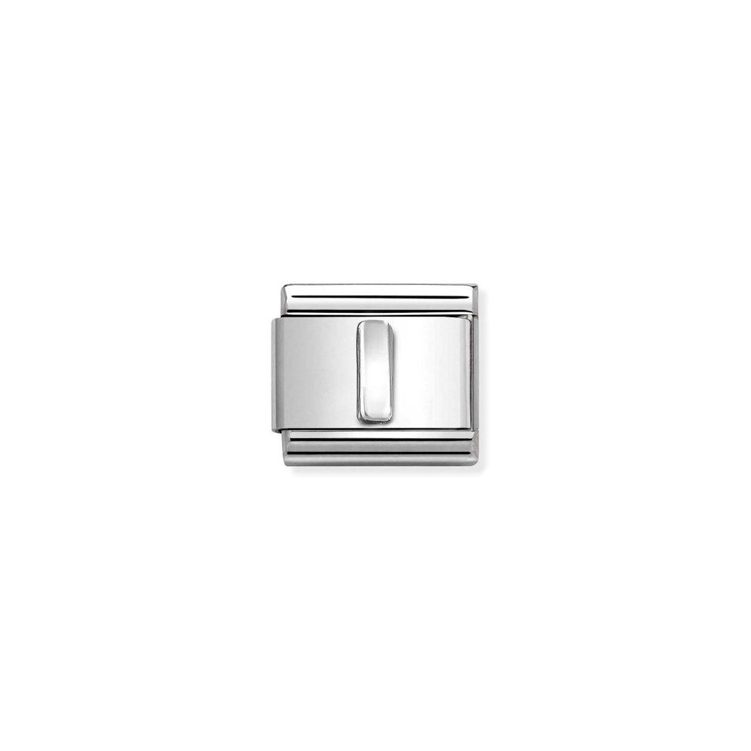 Niche Jewellery oxidised silver charm featuring the letter I. Classic design with a polished finish.