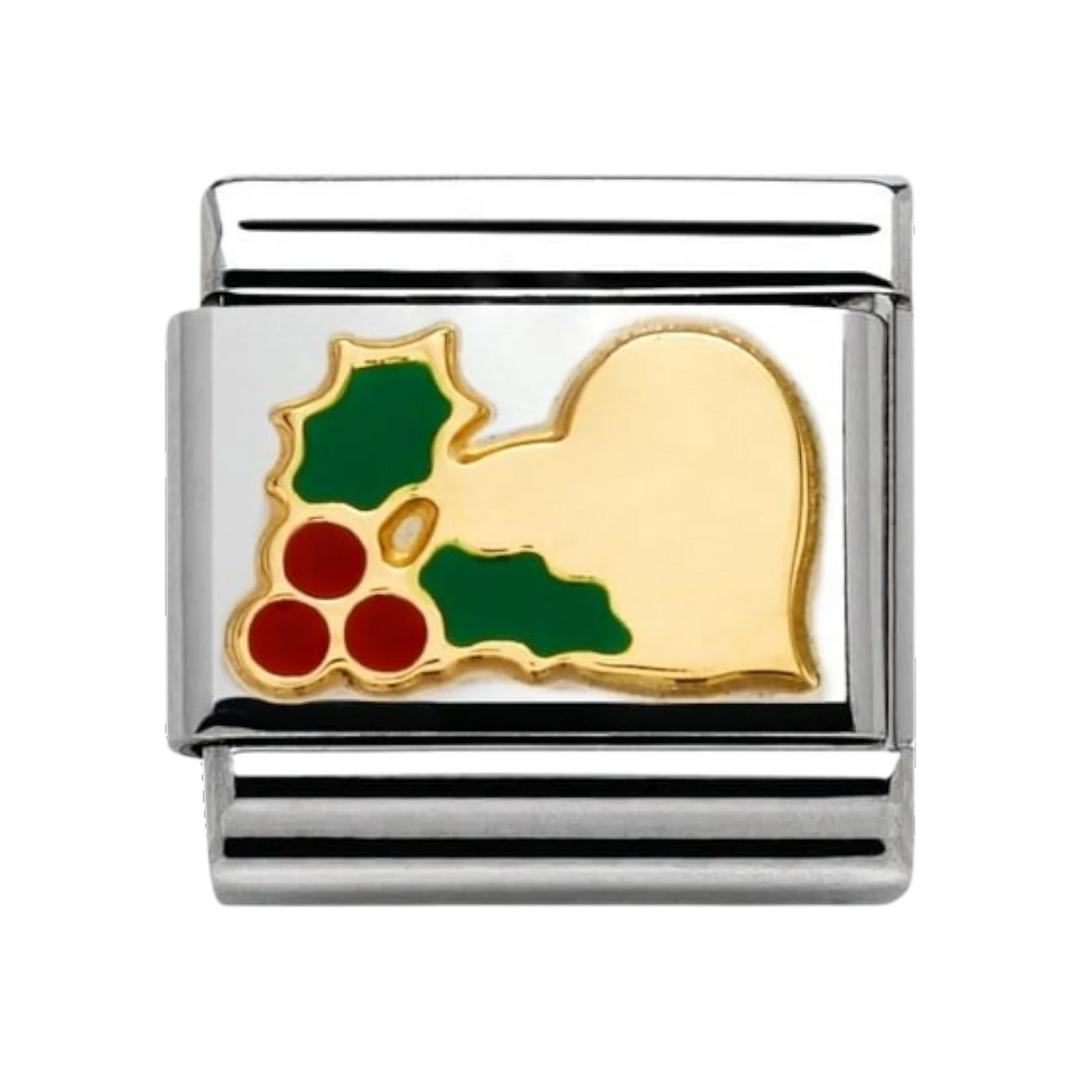 Nomination Classic Gold and Enamel Heart with Holly Charm 030225/23
