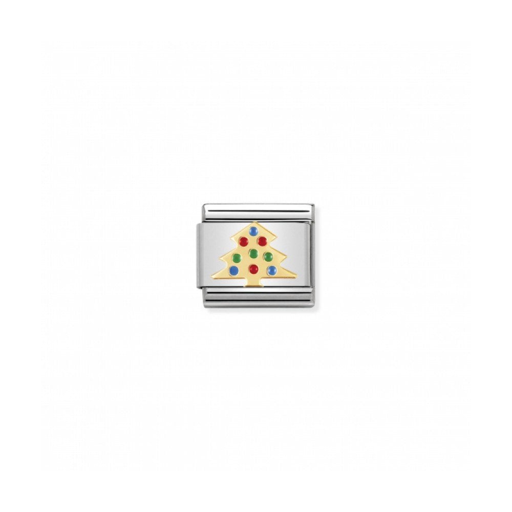Nomination Classic Christmas Charm - Enamel and 18k Gold Christmas Tree 030225_03