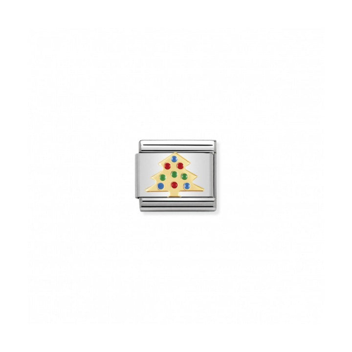Nomination Classic Christmas Charm - Enamel and 18k Gold Christmas Tree 030225_03