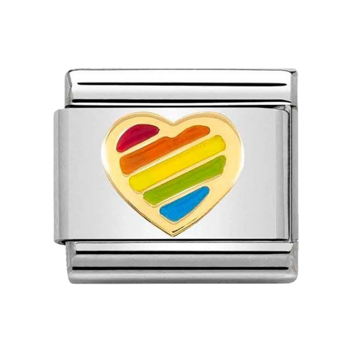 NOMINATION Classic SYMBOLS Steel Enamel and 18k Rainbow Heart - 030272_54