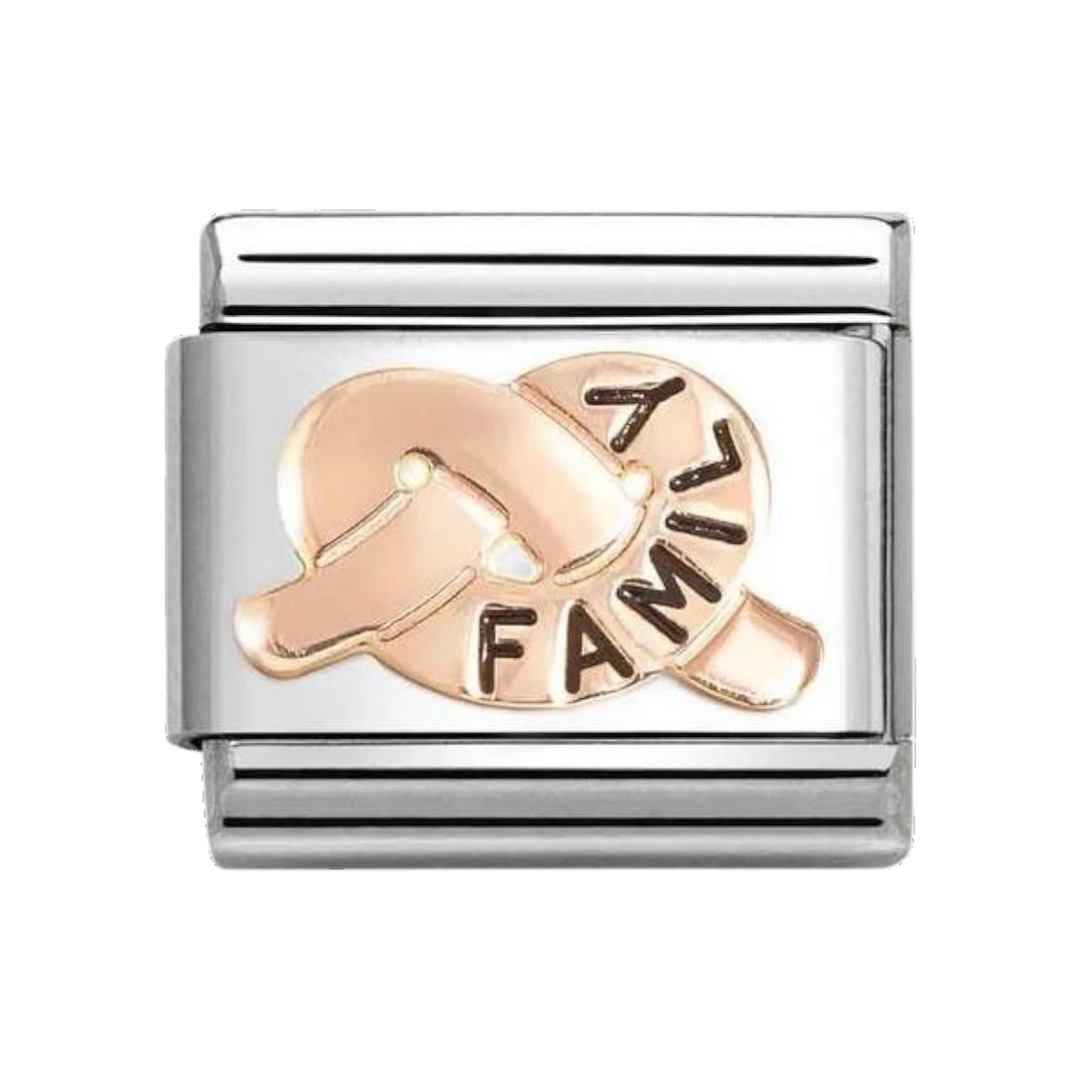 Nomination 9k Rose Gold and Enamel Family Knot Charm 430202/37