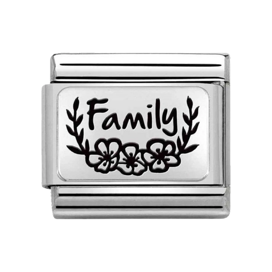 Nomination Classic Flowers Charm - Sterling Silver and Black Enamel Family 330111_33