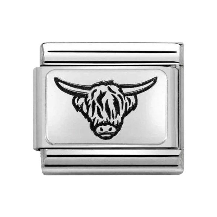Nomination Silver Highland Cow Charm
