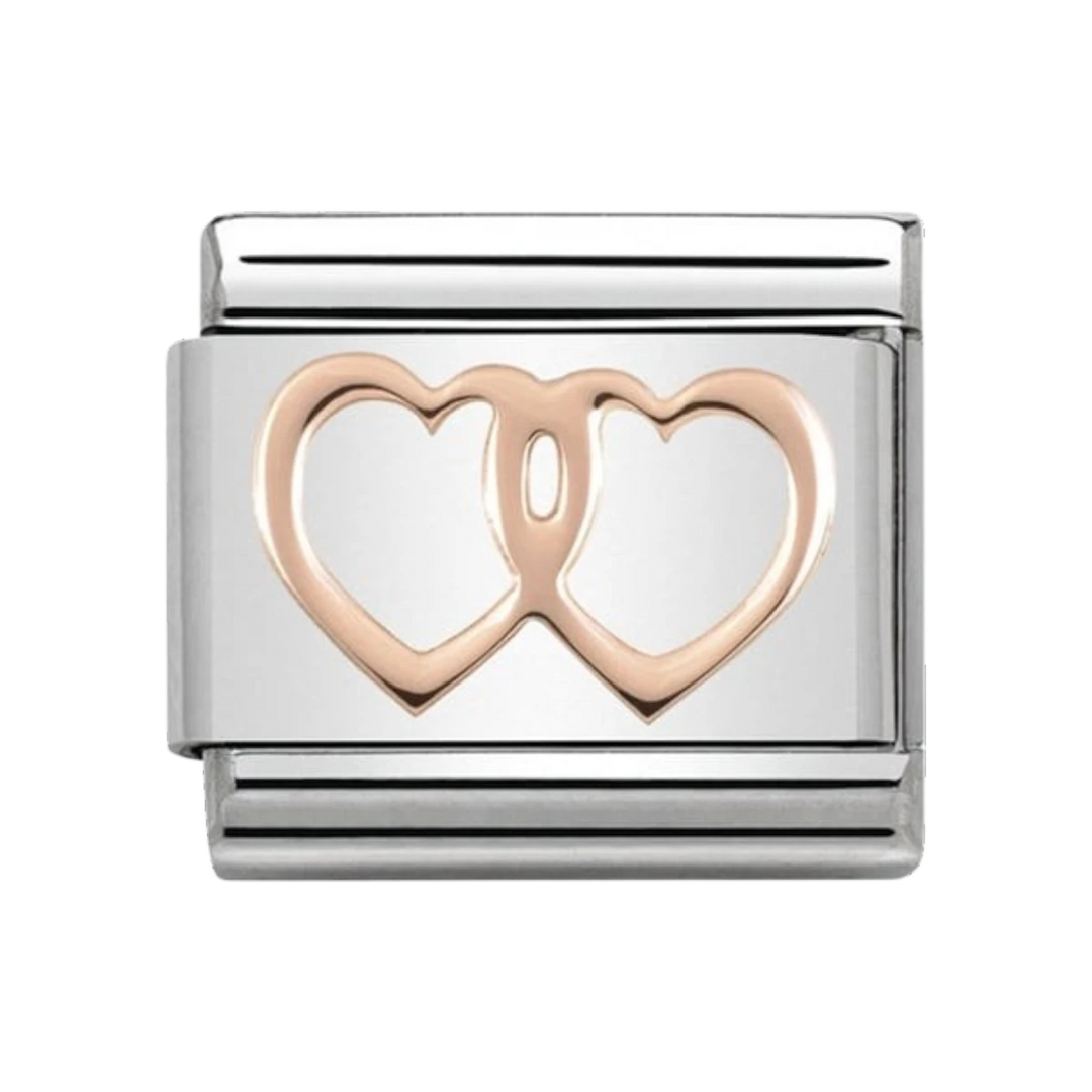 Nomination Classic Symbols Stainless Steel and 9k Gold Double Hearts 430104_08
