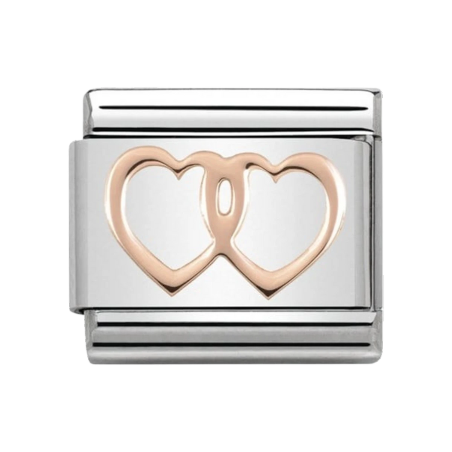 Nomination Classic Symbols Stainless Steel and 9k Gold Double Hearts 430104_08