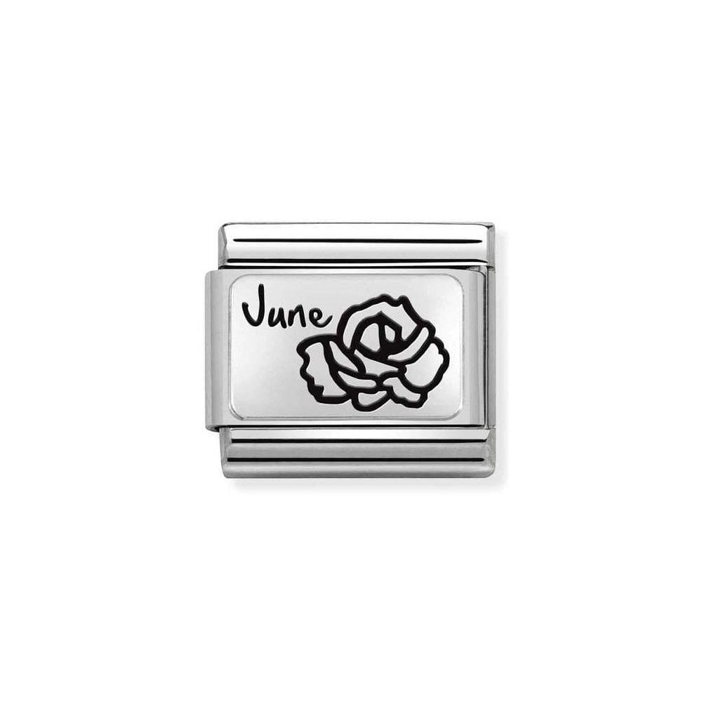 Nomination Classic Composable Link - Rose Flower Charm Sterling Silver June