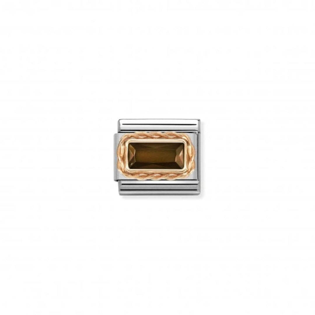 Nomination Classic Rose Faceted Baguette Smokey Charm