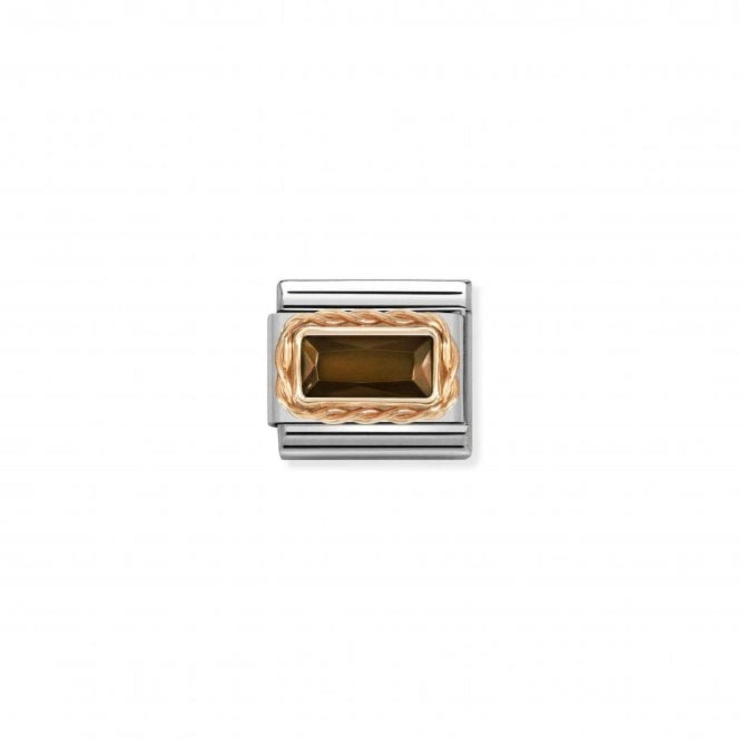 Nomination Classic Rose Faceted Baguette Smokey Charm