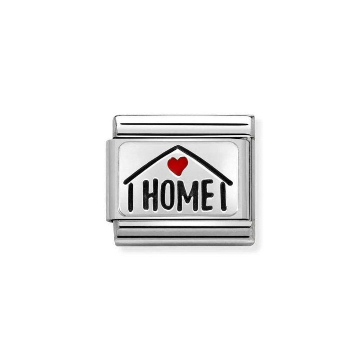NOMINATION Composable Classic OXIDIZED PLATES in Steel, Enamel and 925 Silver Home with Heart 330208_54