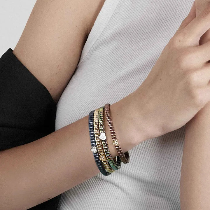 Nomination Extension Style Bracelet Steel and Yellow Gold Zirconia Heart 046011_004