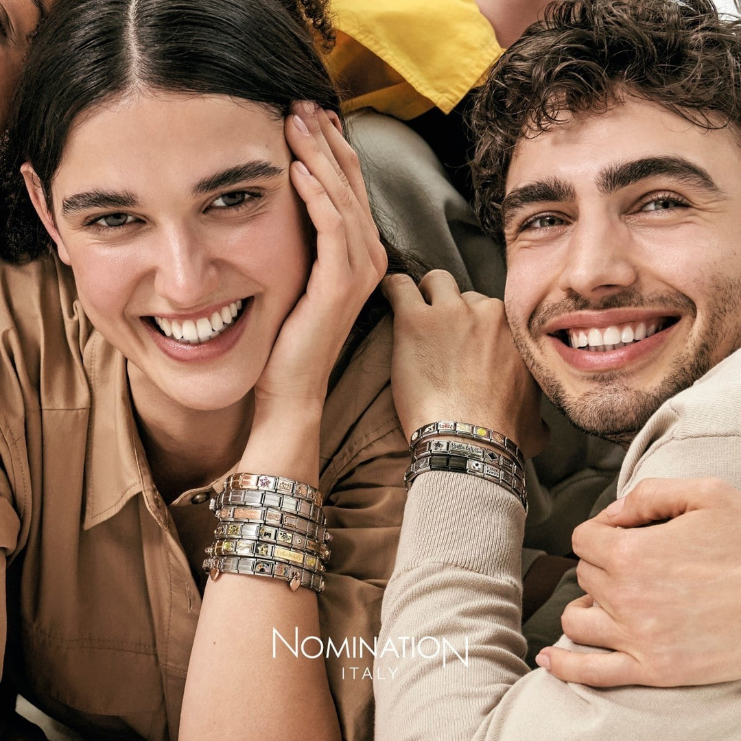 Nomination Gold Builder Career Charm Black Enamel