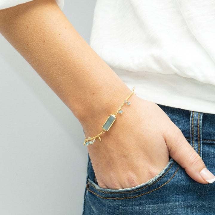 Sarah Alexander Nordic Nights Labradorite and Gem Gold Bracelet