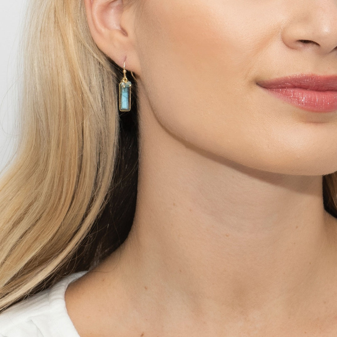 Sarah Alexander Nordic Nights Labradorite and Gem Gold Earrings