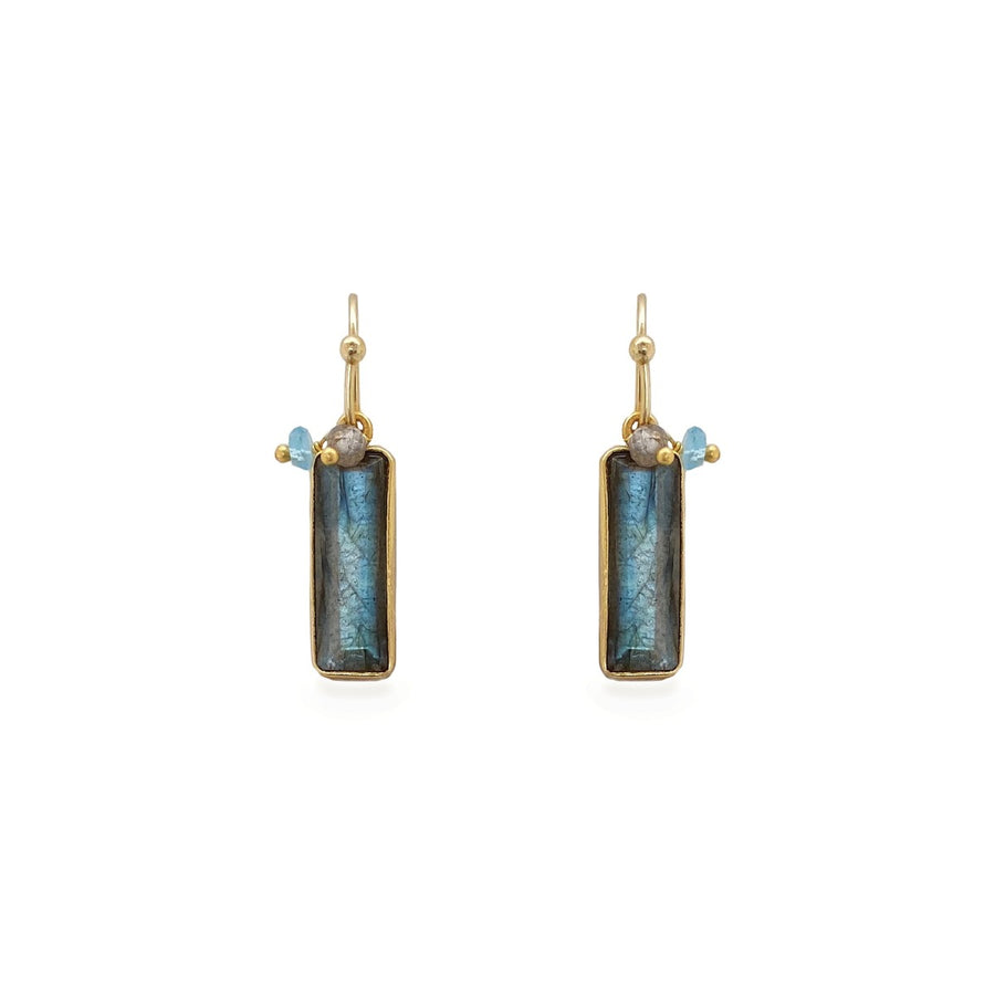 Sarah Alexander Nordic Nights Labradorite and Gem Gold Earrings