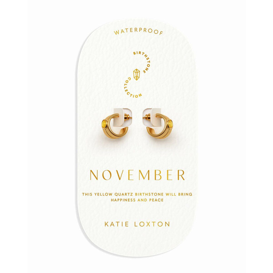 Katie Loxton 'November' Waterproof Gold Birthstone Hoop Earrings KLJ6430
