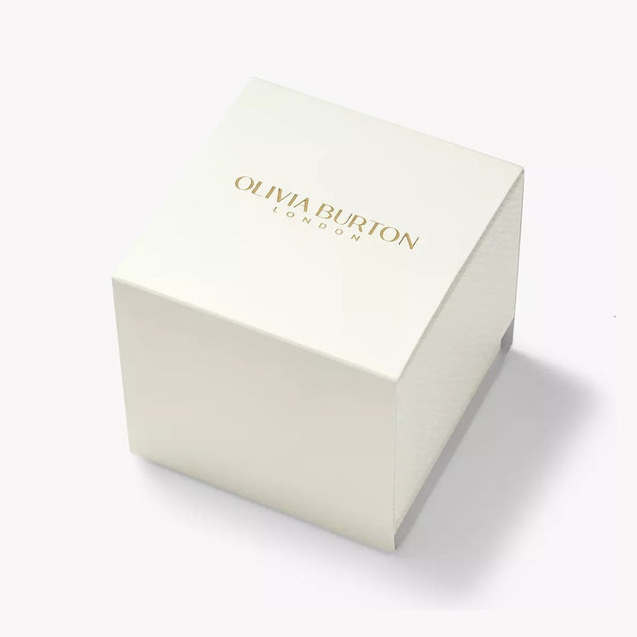 Olivia Burton Grove Rectangular White Two Tone Bracelet Watch