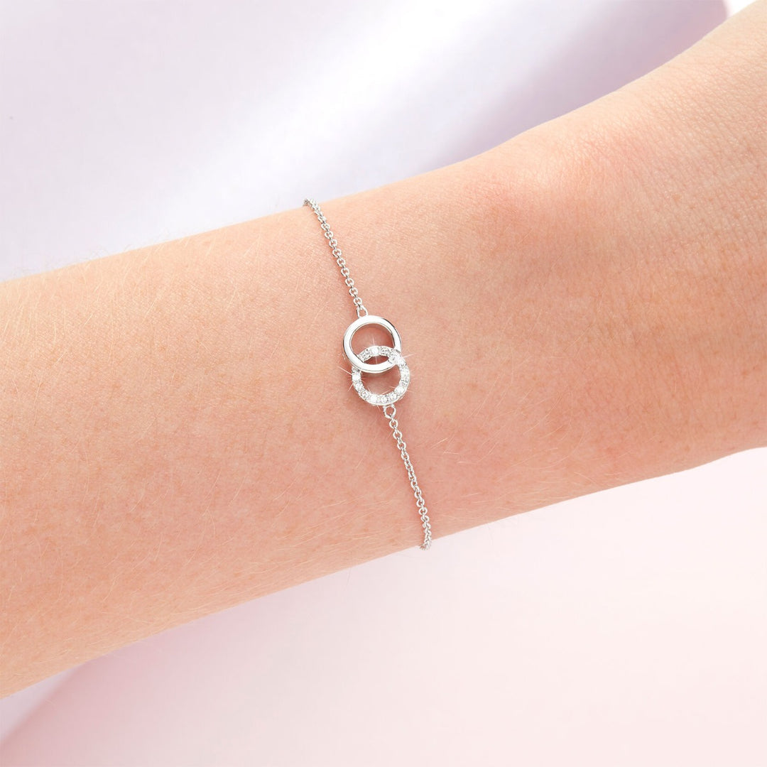 Olivia Burton Bejewelled Classics Interlink Chain Bracelet Silver OBJCOB09