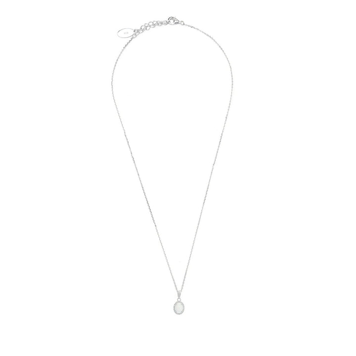 Georgini Opal Glow Blackwattle White Created Opal Pendant - Silver