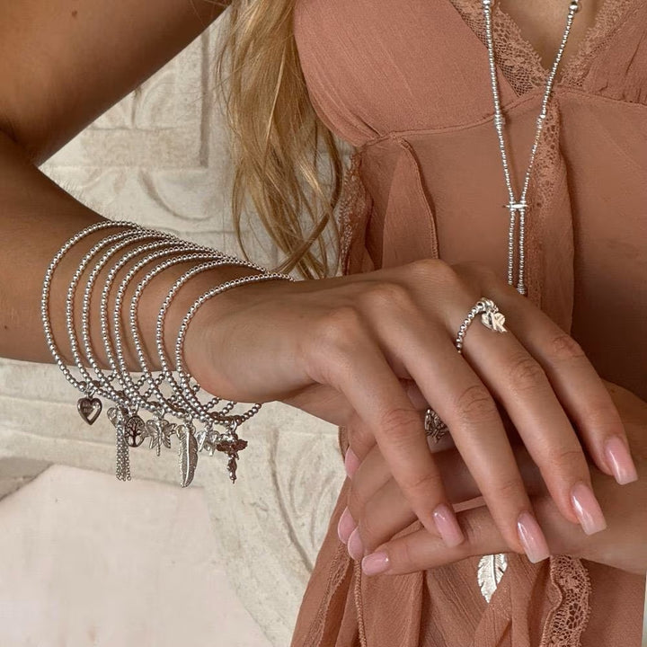 Annie Haak Santeenie Silver Charm Bracelet - Open Heart